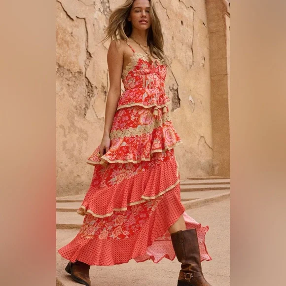 ⭐️HOLD SABRINA ONLY⭐️ Spell x FP Full Bloom Ruffle Dress - Picture 1 of 7